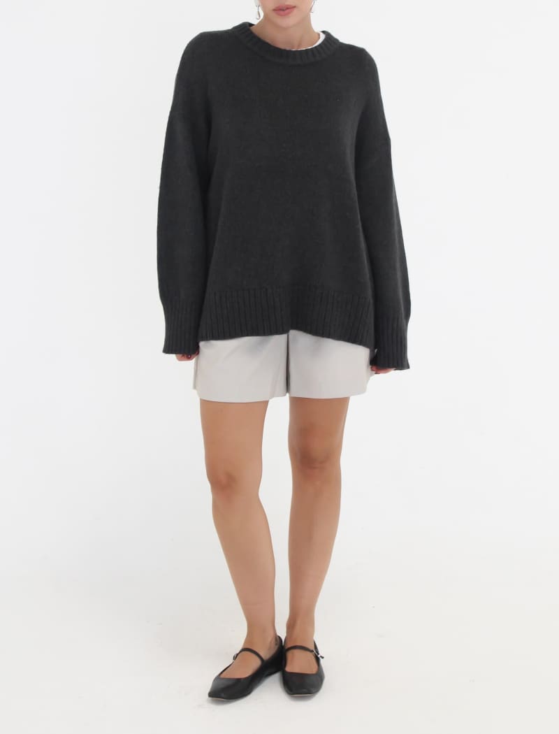 Fair Isle Sweater | Washed Black - Sweaters