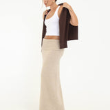 Fairfield Foldover Maxi Skirt | Latte - Maxi Skirt