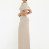 Fairfield Foldover Maxi Skirt | Latte - Maxi Skirt