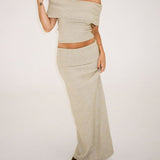 Fairfield Foldover Maxi Skirt | Latte - Maxi Skirt