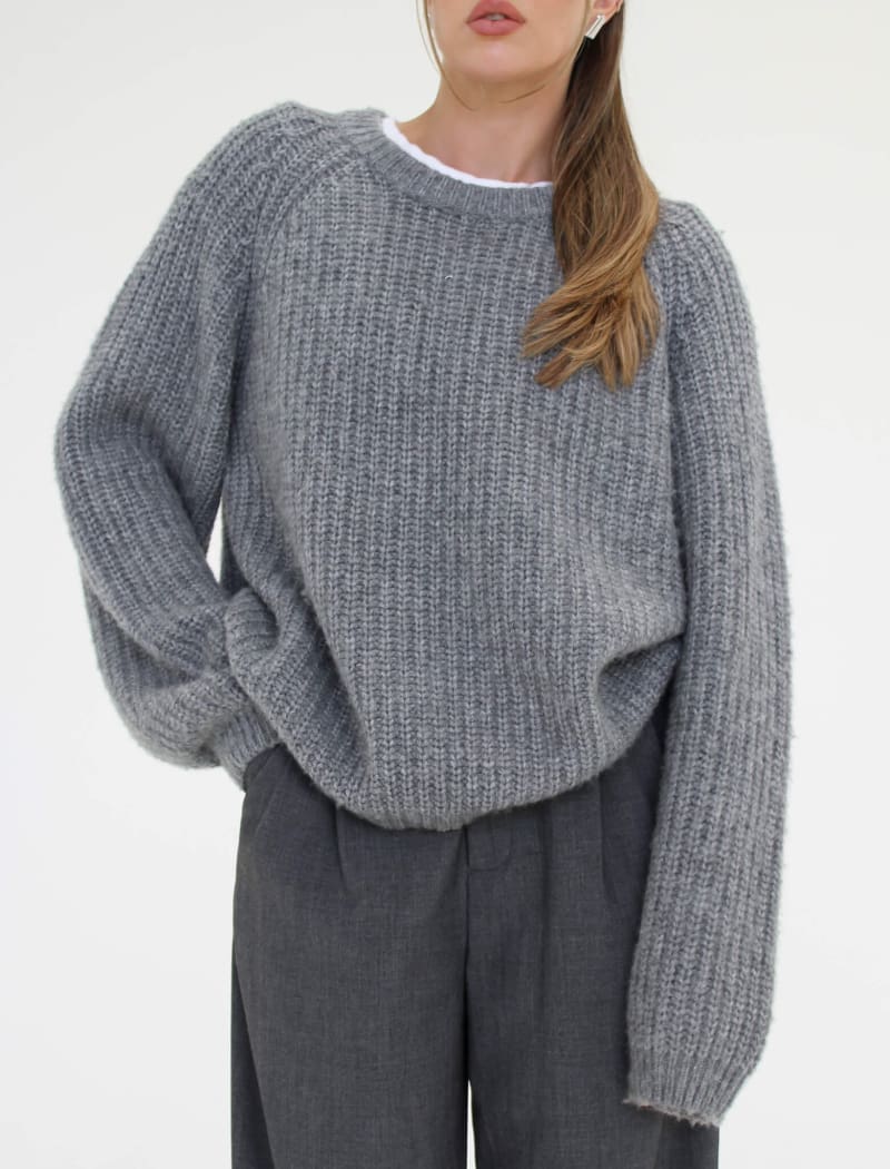 Fisherman Sweater | Heather Gray - Sweaters