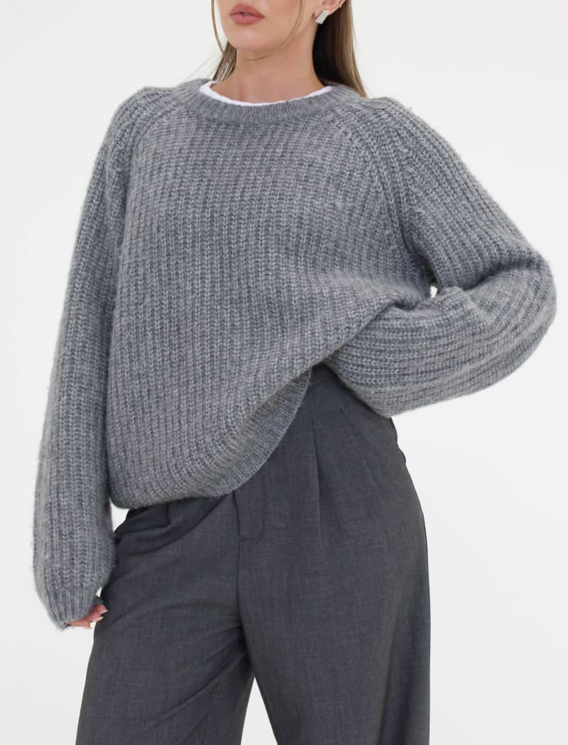 Fisherman Sweater | Heather Gray - Sweaters