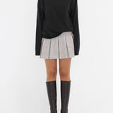 Ford Mini Skirt | Oat Heathered Twill - Mini Skirt