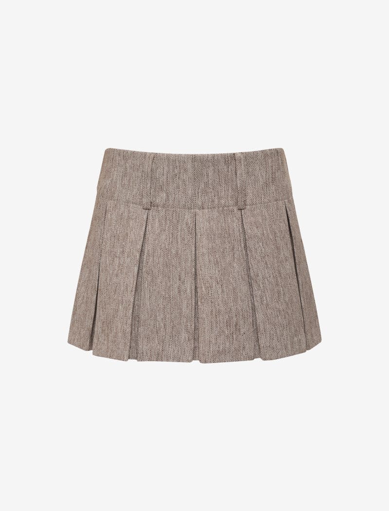 Ford Mini Skirt | Oat Heathered Twill