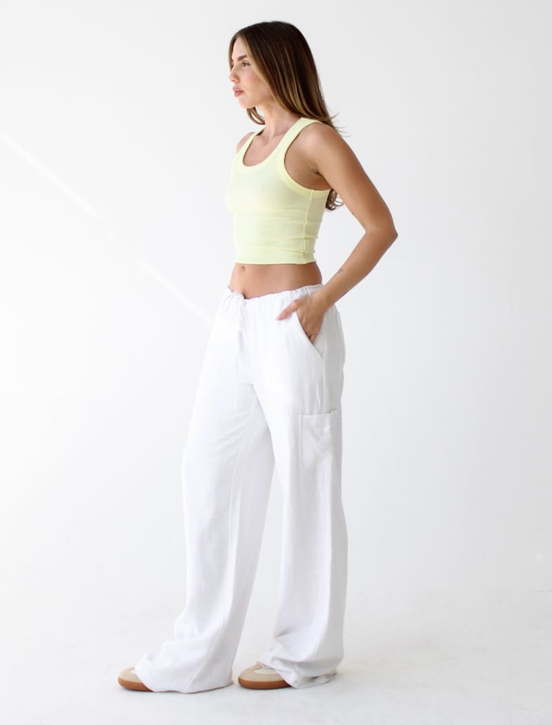 High Fidelity Pant | White Linen - Pants