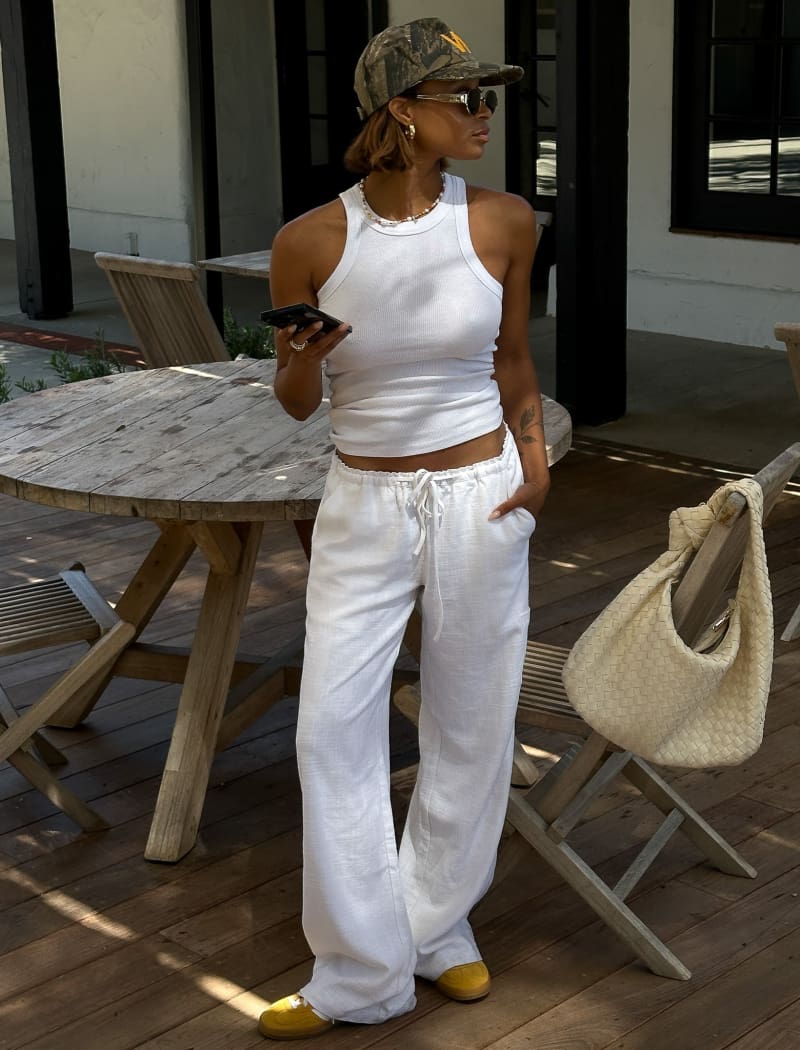 High Fidelity Pant | White Linen - Pants