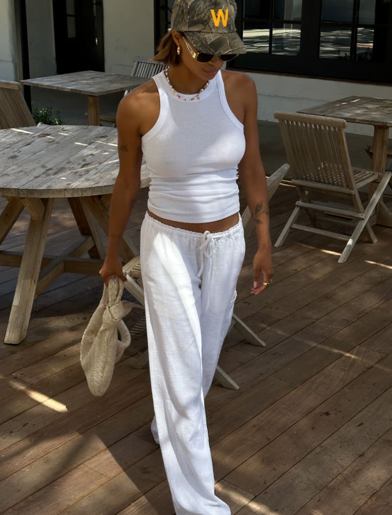 High Fidelity Pant | White Linen - Pants