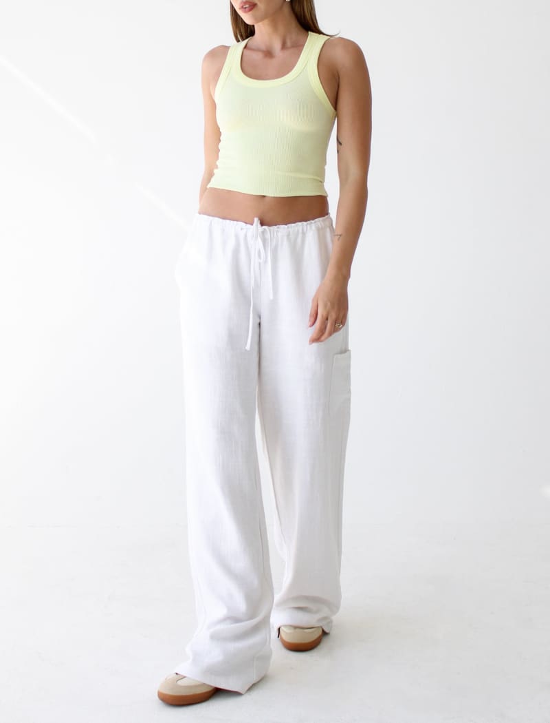 High Fidelity Pant | White Linen - Pants