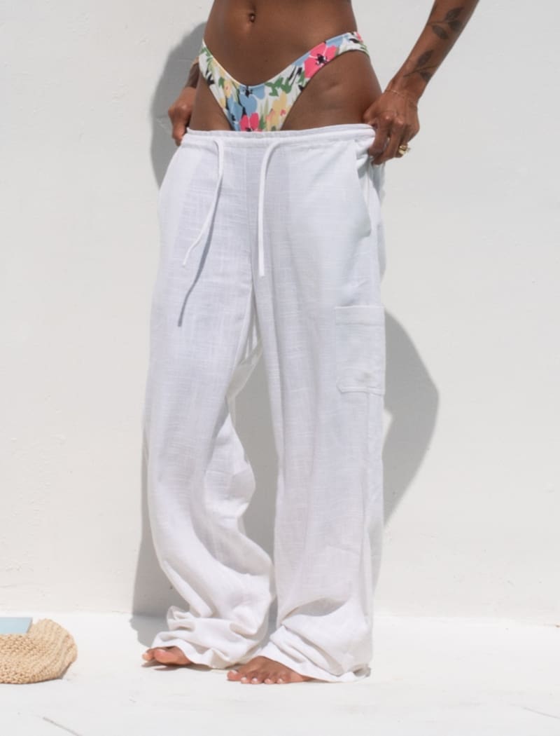 High Fidelity Pant | White Linen - Pants