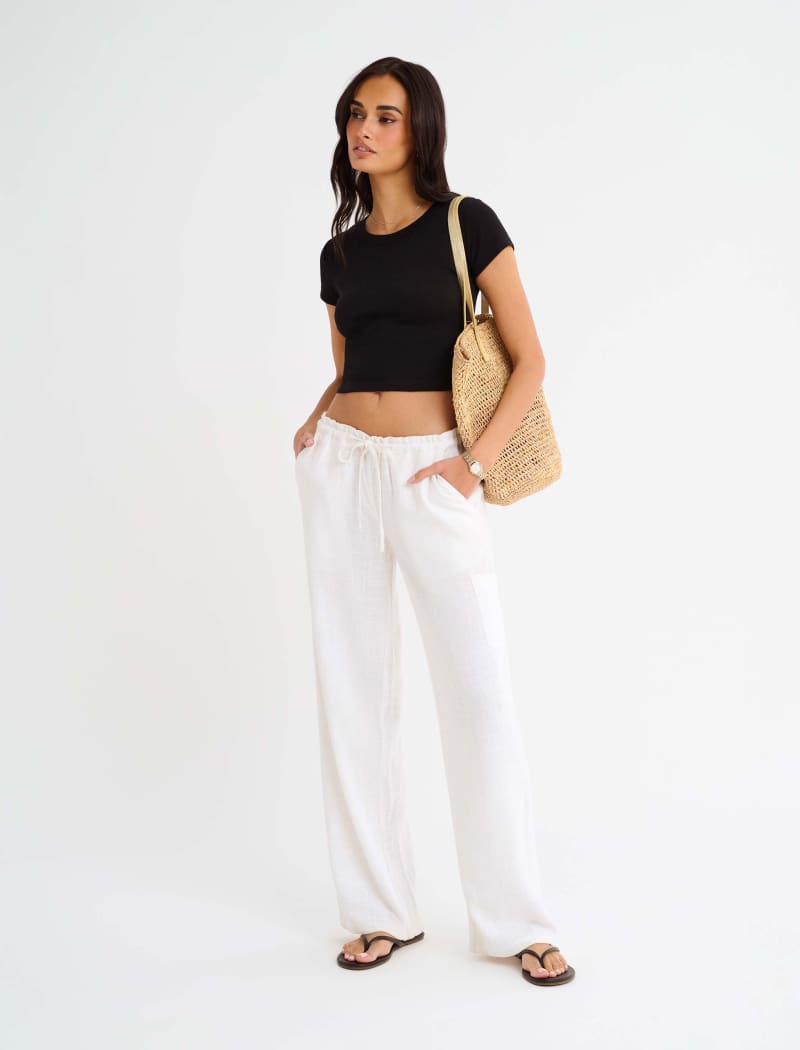 High Fidelity Pant | White Linen - Pants