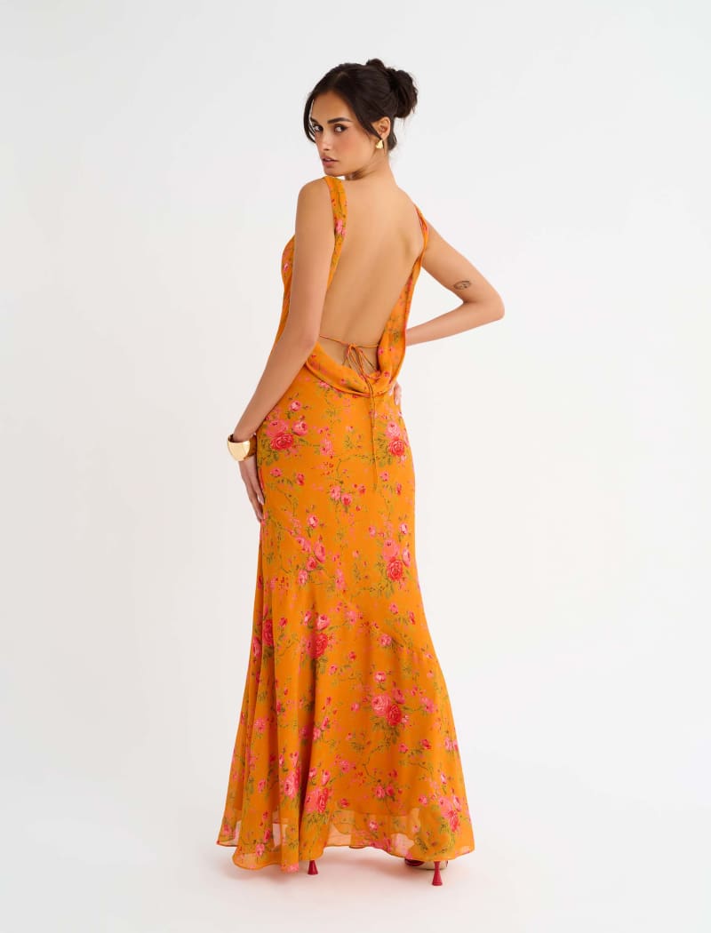 Hollywood Gown | Tangerine Bloom