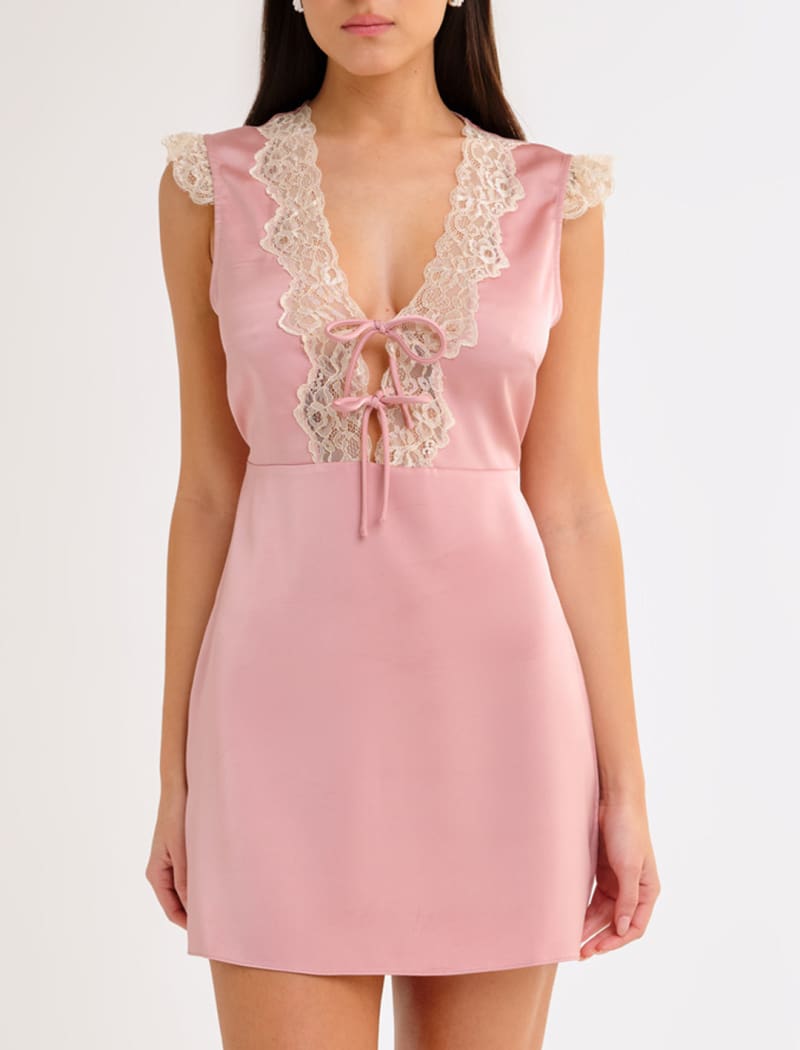 Honeycomb Mini Dress | Blush - Mini Dress