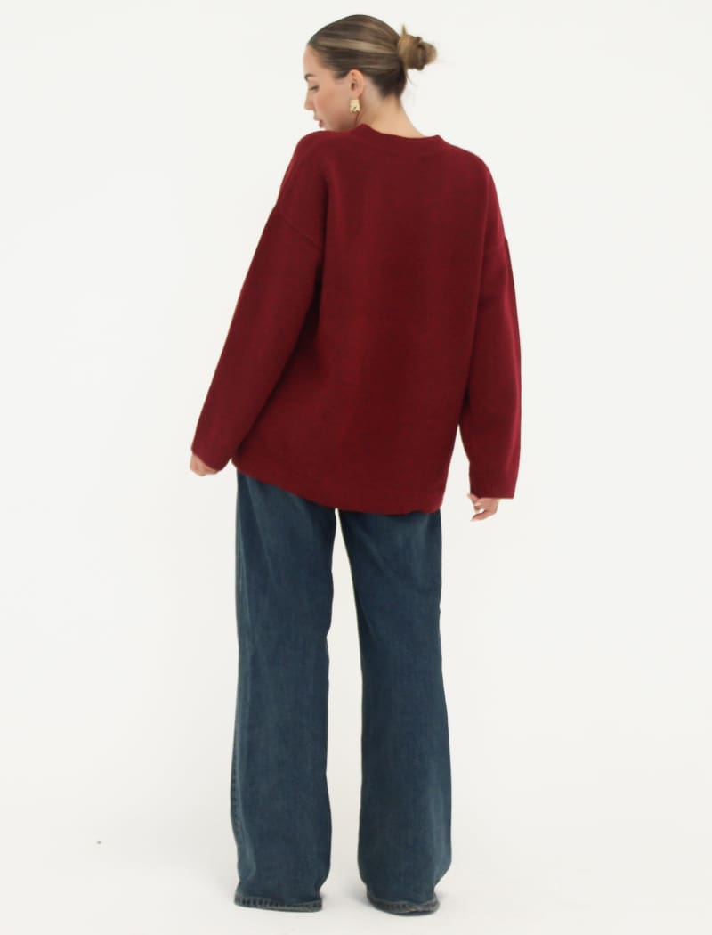 Hunter Crewneck | Merlot - Crewneck