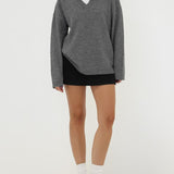 Hunter V-Neck Sweater | Charcoal - Sweaters