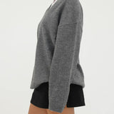 Hunter V-Neck Sweater | Charcoal - Sweaters