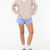 Hunter V-Neck Sweater | Oatmeal Heather - Knitwear