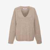 Hunter V-Neck Sweater | Oatmeal Heather - Knitwear