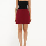 Kerrigan Mini Skirt | Merlot - Mini Skirt