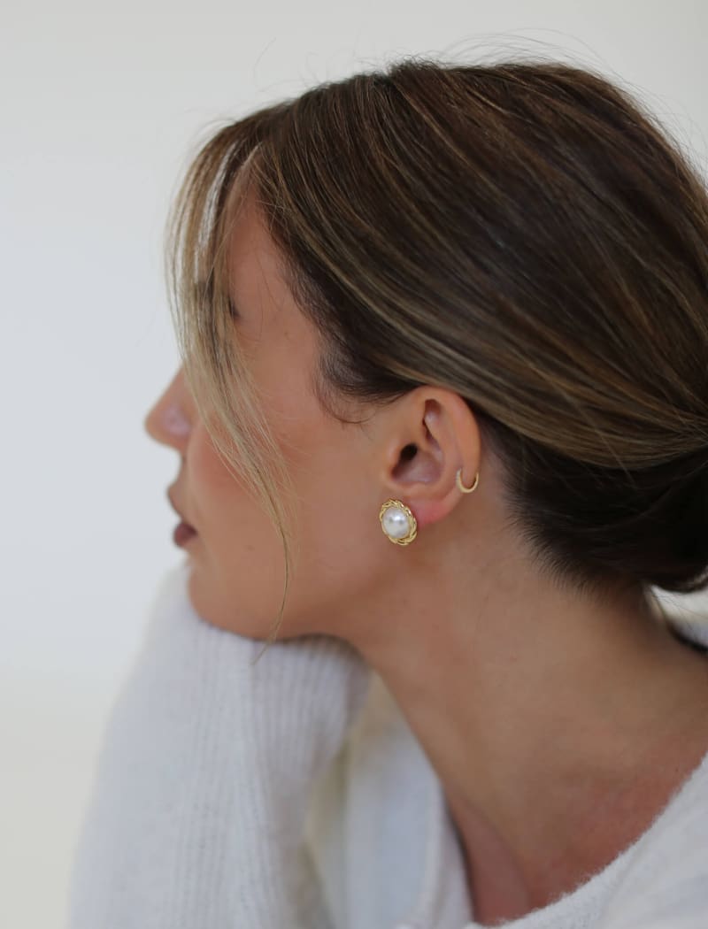 Lady Di Cabochon Studs | Gold - O/S - Studs