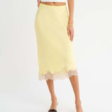 Lady Lace Midi Skirt | Buttercream Jacquard