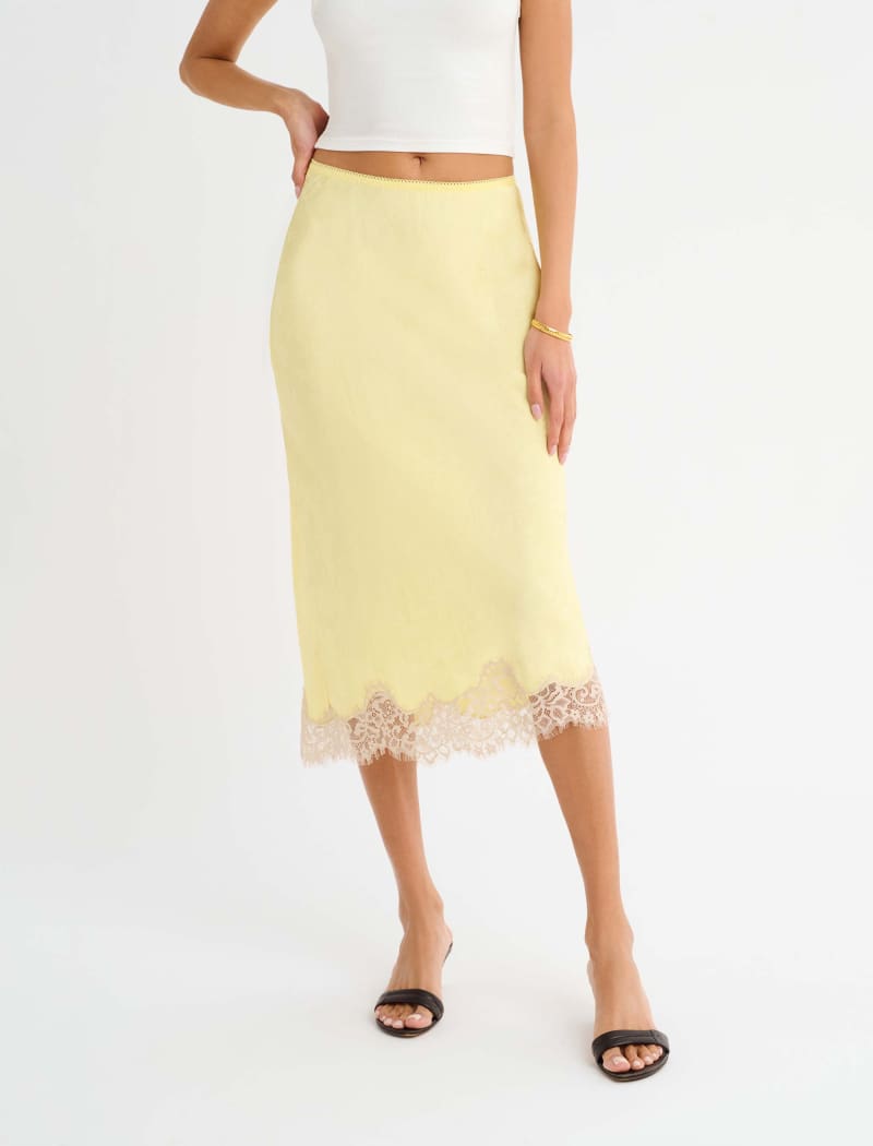 Lady Lace Midi Skirt | Buttercream Jacquard