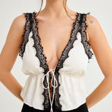 Lady Lace Top | Soft White - Camis and Tanks