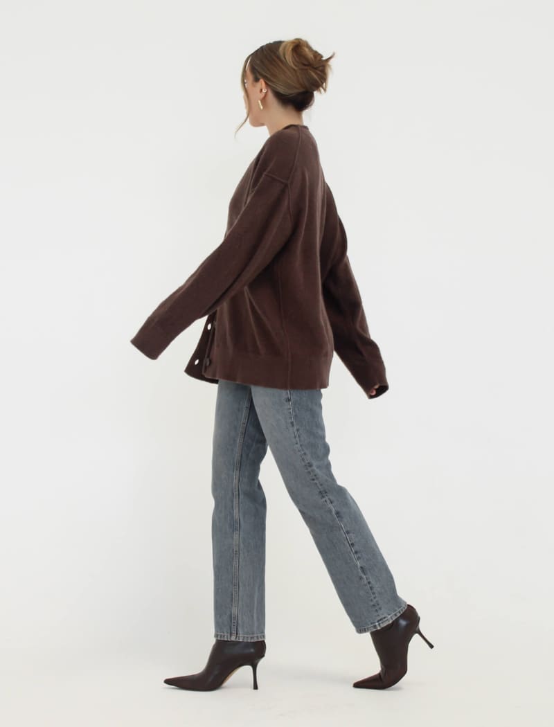 Longline Cardigan | Espresso - Cardigan