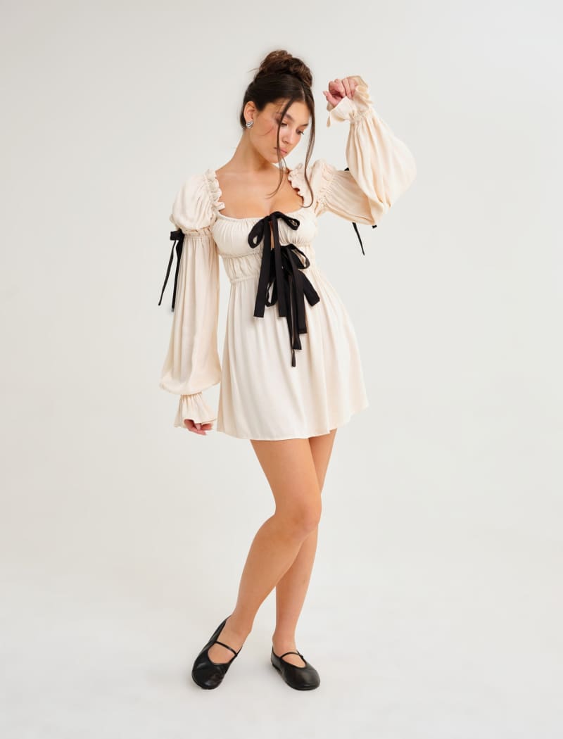 Macbeth Mini Dress | Bone - Mini Dress