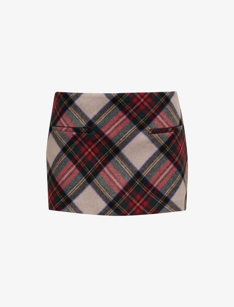 Micro Skort | Mistletoe Plaid - Mini Skort