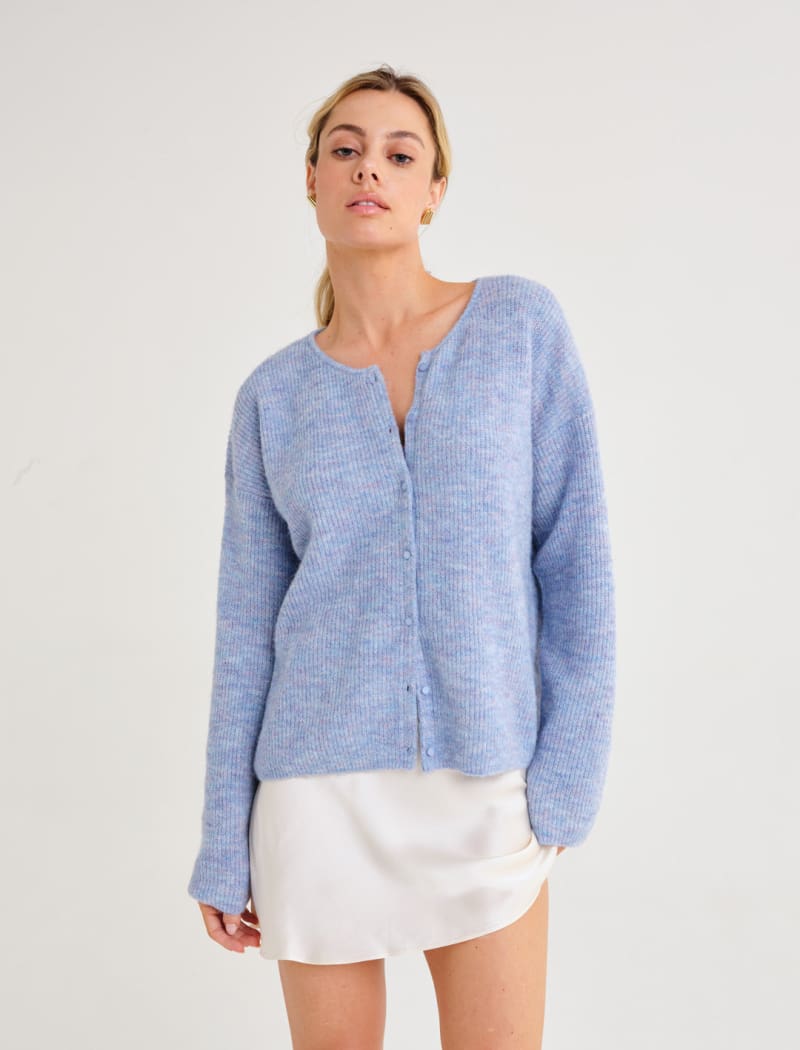 Newport Cardigan | Blue Heather - Cardigan