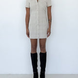 Notting Hill Mini Dress | Beige Glen Plaid - Mini Dress