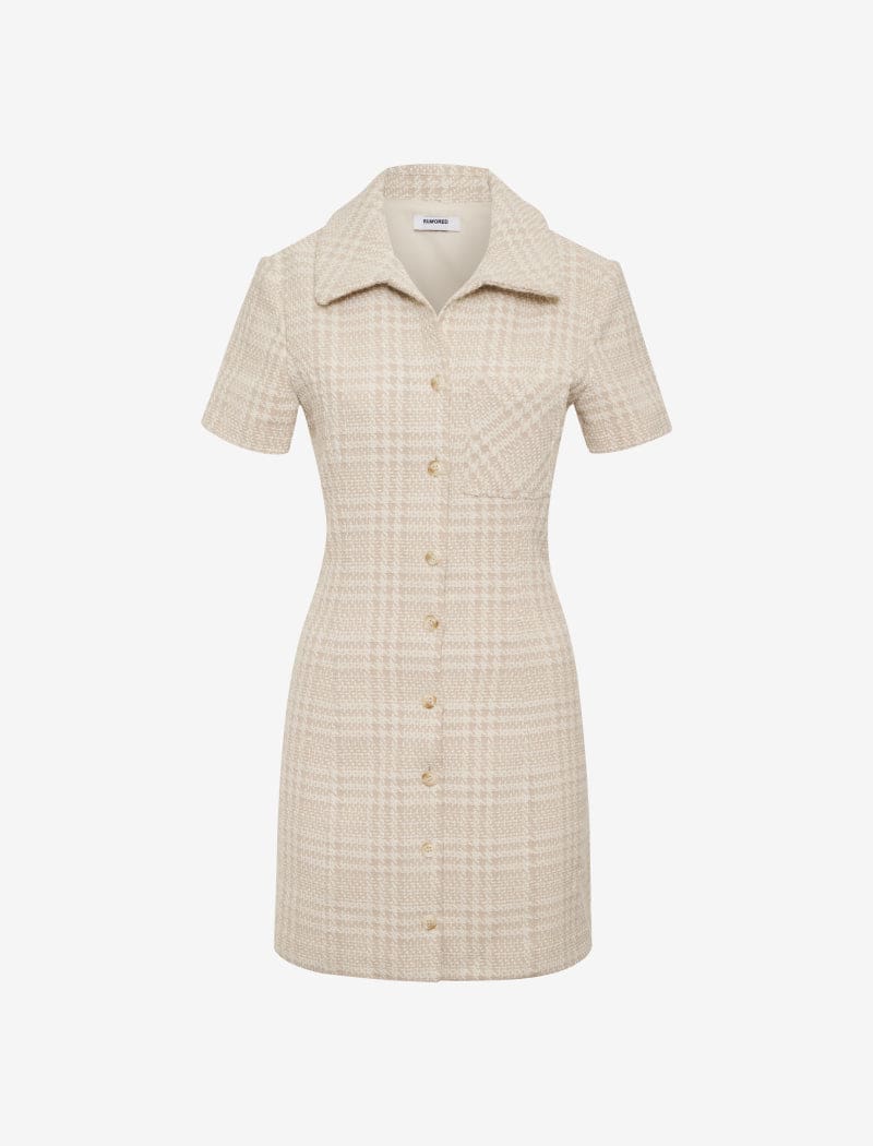 Notting Hill Mini Dress | Beige Glen Plaid