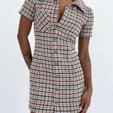 Notting Hill Mini Dress | Newbury Plaid Tweed - Dresses