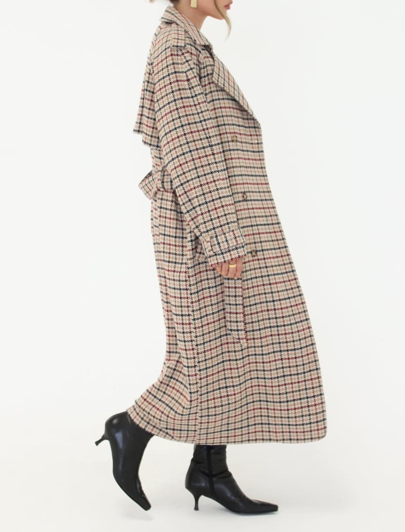 Notting Hill Trench | Newbury Plaid Tweed - Trench Coat