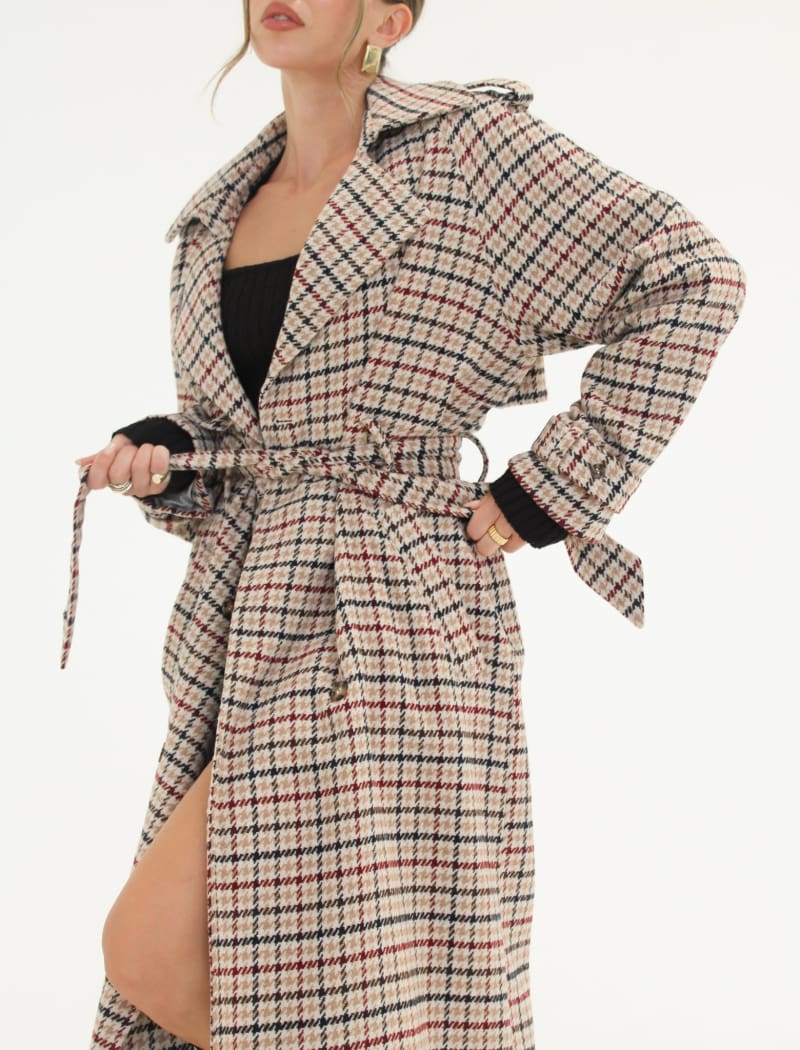 Notting Hill Trench | Newbury Plaid Tweed - Trench Coat