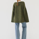 Oxford V-Neck Sweater | Moss - Sweaters