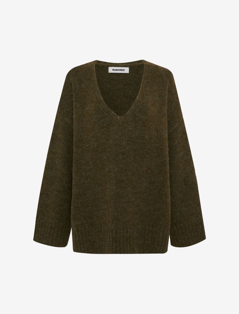 Oxford V-Neck Sweater | Moss