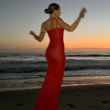 Palm Beach Maxi Dress | Red Sequin - Maxi Dress