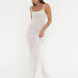 Palm Beach Maxi Dress | White Sequin - Maxi Dress