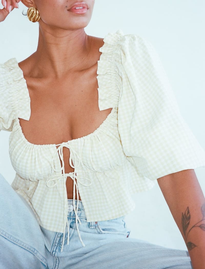 Parton Top | Buttermilk Gingham - Tops