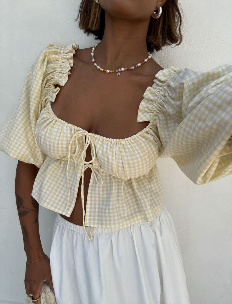 Parton Top | Buttermilk Gingham - Tops