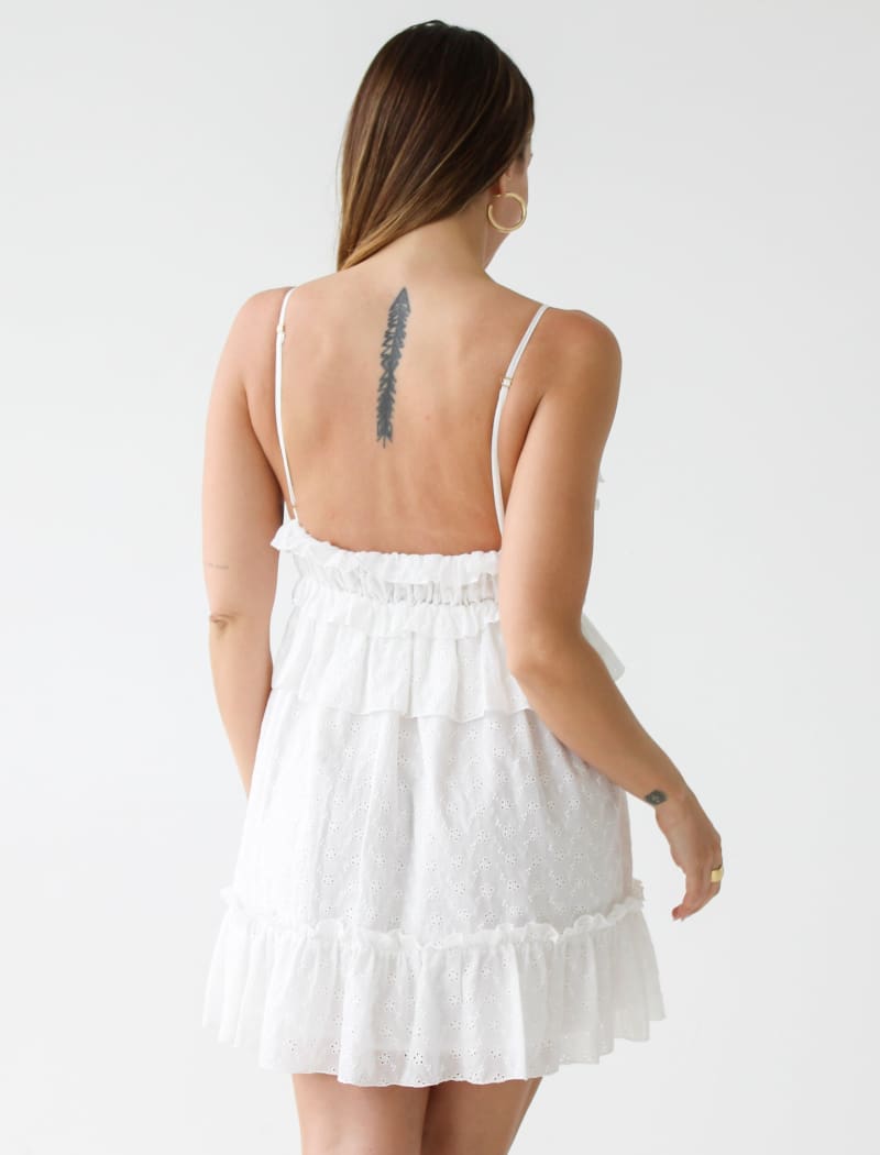 Rosie Mini Dress | White Eyelet - Mini Dress