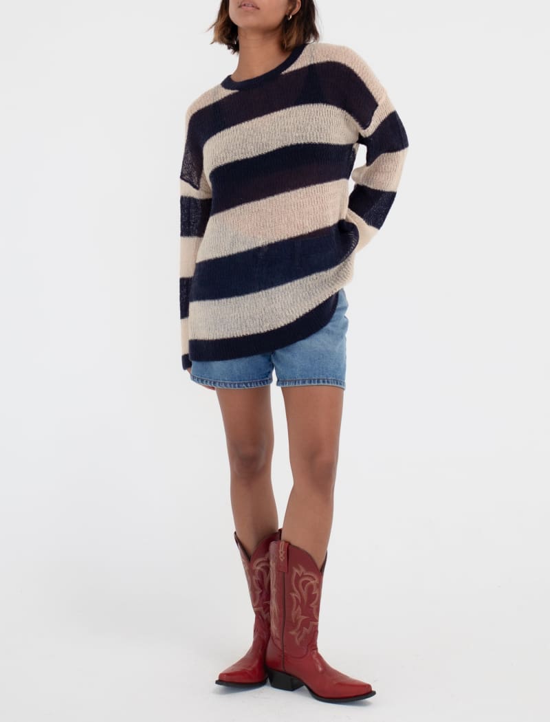 Rugby Sweater | Navy Stripe - Sweaters