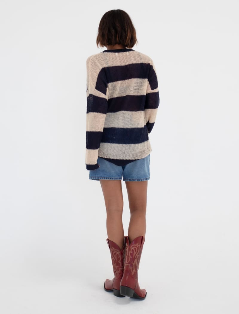 Rugby Sweater | Navy Stripe - Sweaters