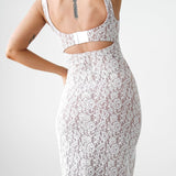 Runway Midi Dress | White Lace