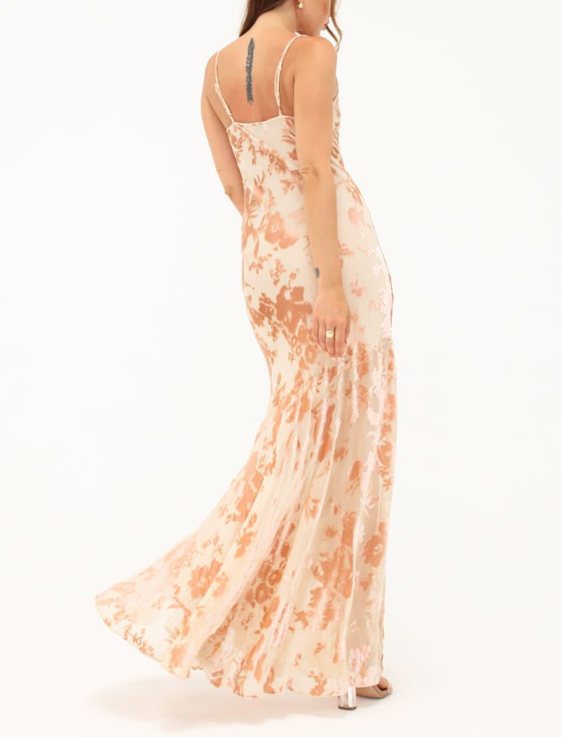 Santeria Maxi Dress | Blush Devore - Maxi Dress