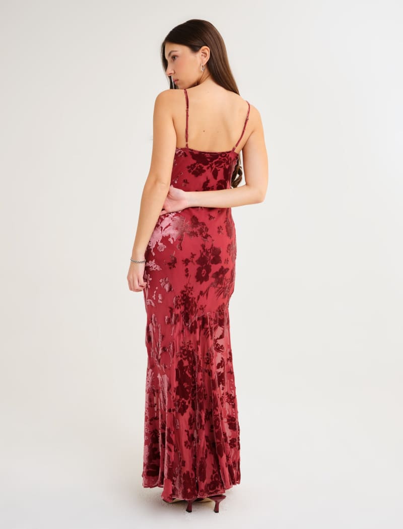 Santeria Maxi Dress | Crimson Devore - Maxi Dress