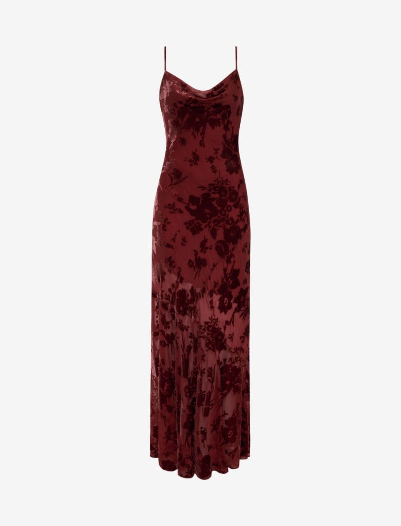 Santeria Maxi Dress | Crimson Devore - Maxi Dress