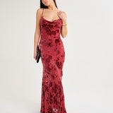 Santeria Maxi Dress | Crimson Devore - Maxi Dress