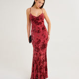 Santeria Maxi Dress | Crimson Devore - Maxi Dress